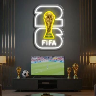 Custom International Football Event LED Neon Sign – Sports Decor Light (100cm x 50cm)