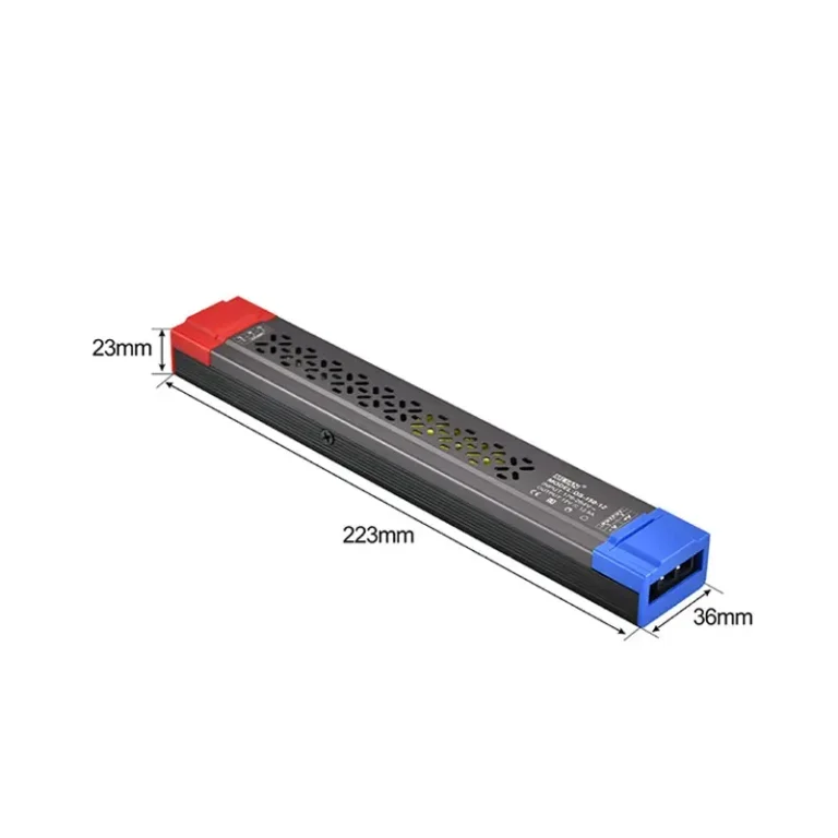 150W industrial LED switching power supply measuring 223mm.