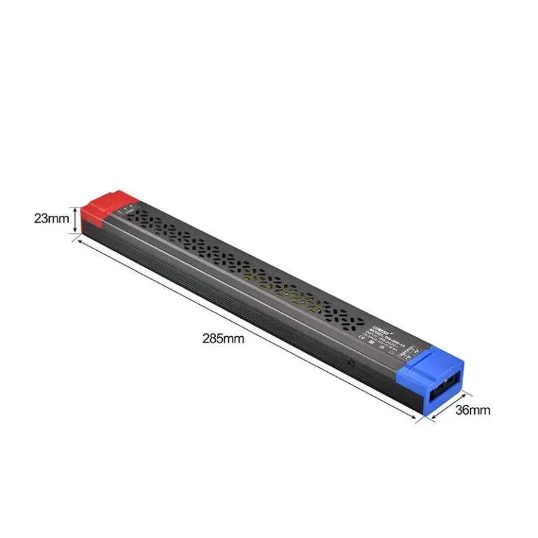 200W industrial LED switching power supply measuring 285mm.