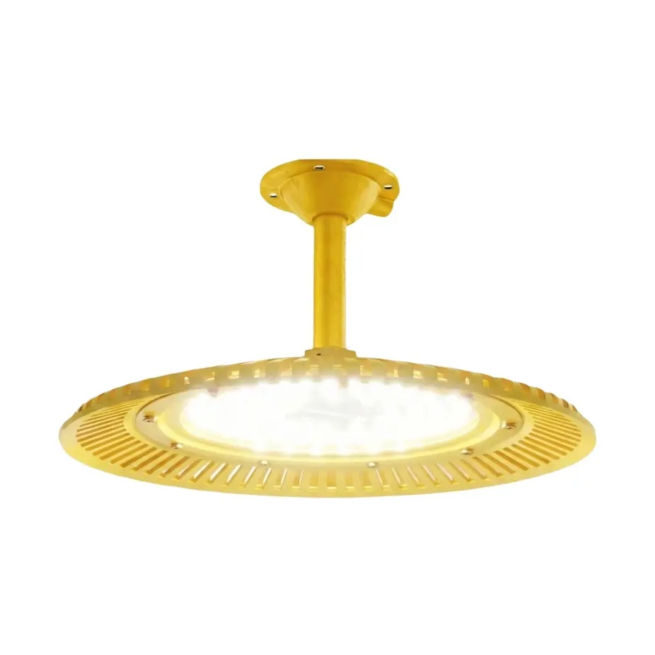 Tri-proof LED High Bay Light with Stem Mount, IP65 Waterproof Dustproof Industrial Ceiling Lamp for Workshop Warehouse