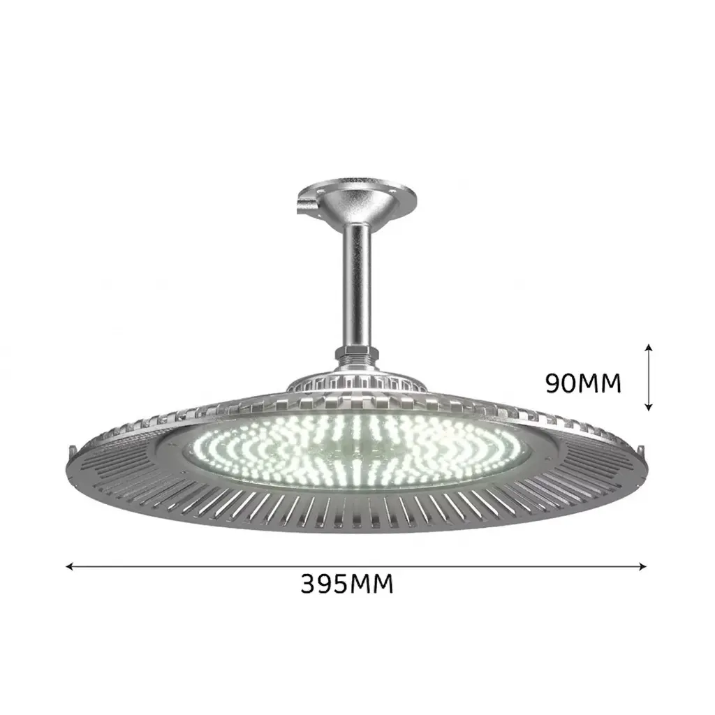 High Lumen LED UFO High Bay Light Series with aviation aluminum casing and tempered glass face for explosion proof factory lighting