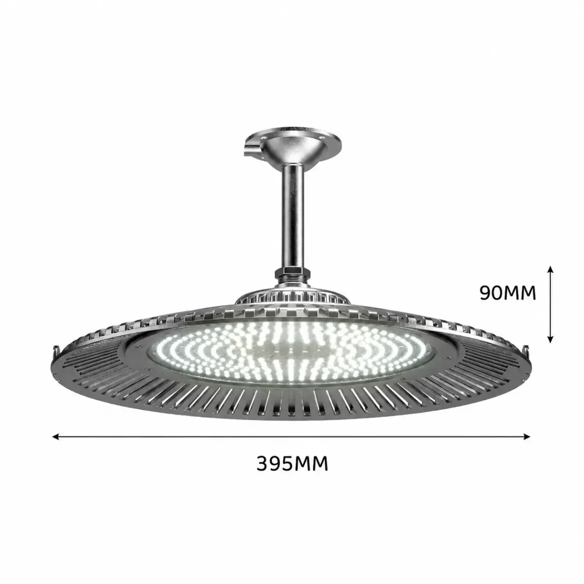 High Lumen LED UFO High Bay Light Series with aviation aluminum casing and tempered glass face for explosion proof factory lighting