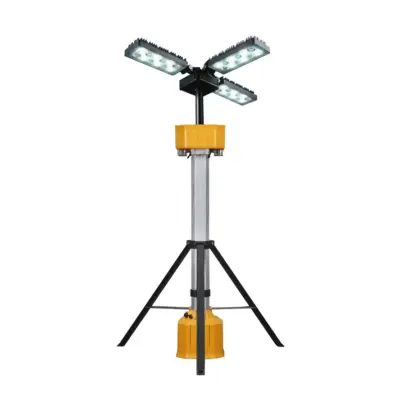 High-Output Telescopic LED Light Tower 180W Rechargeable Floodlight for Industrial Sites
