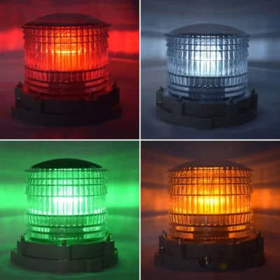 Solar LED Aviation Obstruction Light – Multi-Color Industrial Warning Beacon