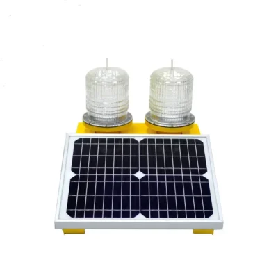 Solar LED Aviation Obstruction Light – Dual-Head Industrial Warning Beacon
