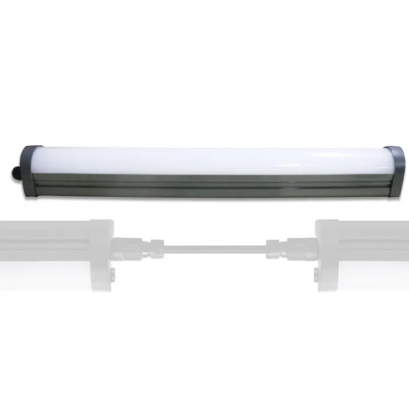 Professional IP65 industrial LED light bar with white PC housing, suitable for warehouses and cold storage.