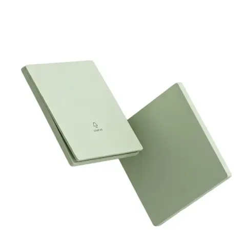 Apple green tempered glass wall switch plate with tin phosphor bronze interior