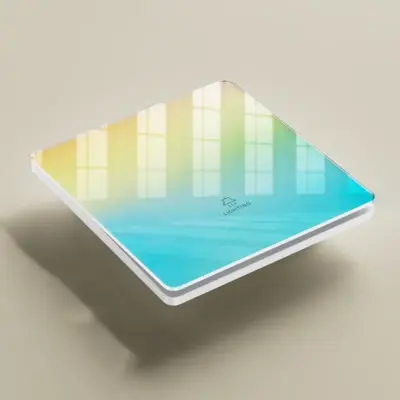 Premium Gradient Yellow-Blue Tempered Glass Wall Switch and Socket